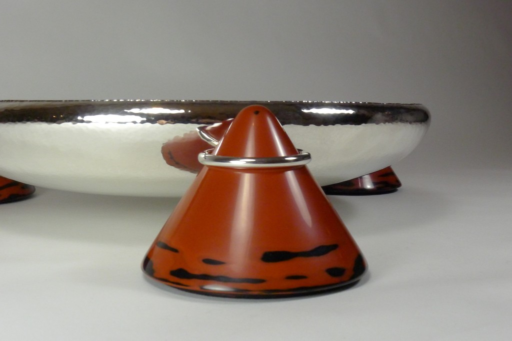 Silver bowl with cones